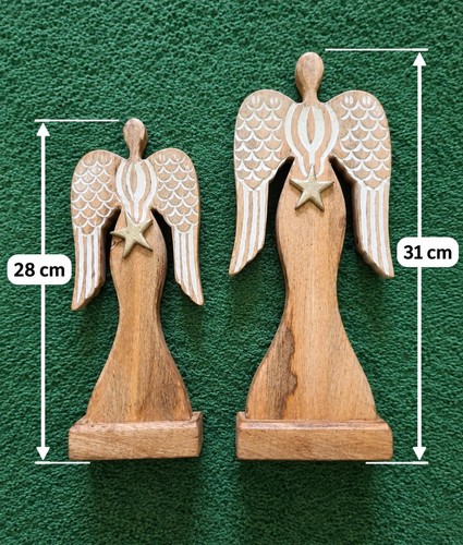 Dekofigur engel holz weiß - dekofigur,