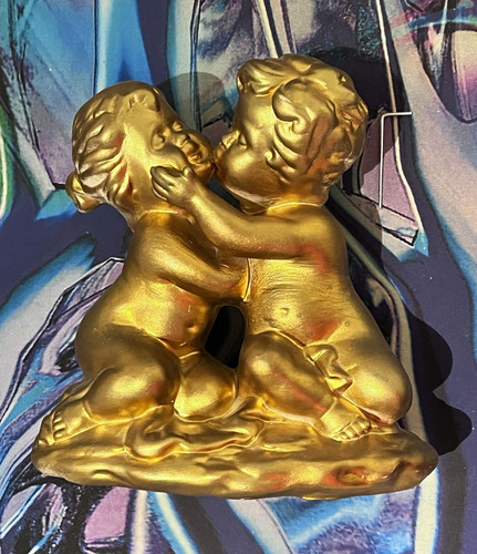 Goldfarbene engel putten figur - goldfarbene,