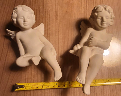 2er set sitzende engel - sitzende, engel-figuren