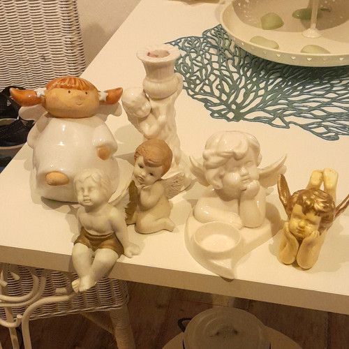 Engel figuren set aus keramik - engel,