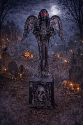 Dämonischer engel statue auf - dämonischer,